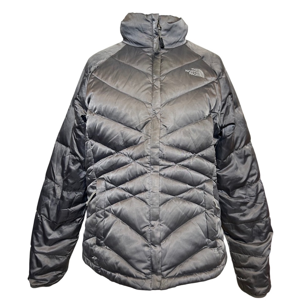 The North Face Aconcagua Puffer Jacket Gray Silver Goose Down‎ Women's M